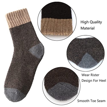 YZKKE 3Pack Men's Thick Wool Warm Winter Socks