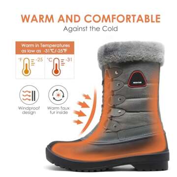 DREAM PAIRS Women's Winter Snow Boots - Stylish Comfort