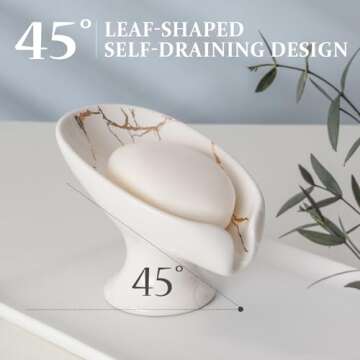 Elegant Self-Draining Ceramic Soap Dish for Home