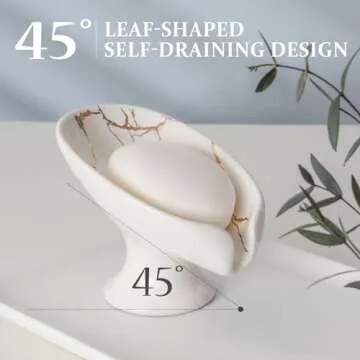 Elegant Self-Draining Ceramic Soap Dish for Home