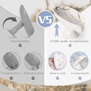 Elegant Self-Draining Ceramic Soap Dish for Home