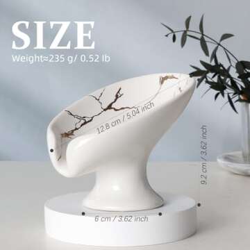 Elegant Self-Draining Ceramic Soap Dish for Home