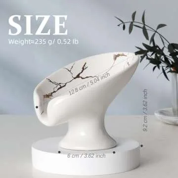 Elegant Self-Draining Ceramic Soap Dish for Home