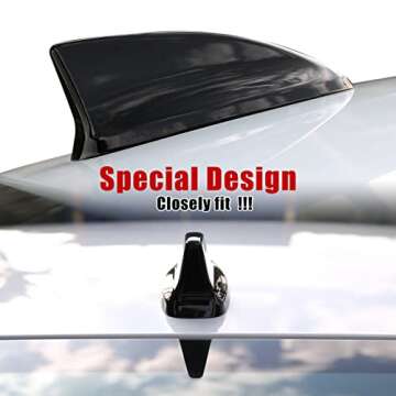 CKE for 11th Gen Civic Compatible with Honda Civic 2025 2024 2023 2022 Accessories Car Shark Fin Antenna Topper Roof Aerial Cover Trim -Glossy Black