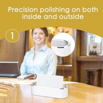 LEICRAFT Aluminum Business Card Holder Display Office Business Card Stand Name Card Display Organizer for Desk