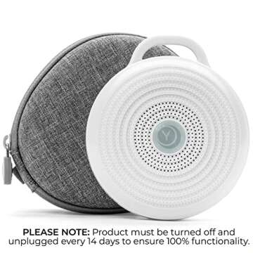 Yogasleep Rohm Portable White Noise Sound Machine + Travel Case in Grey, Sleep Therapy, Crush-Resist...