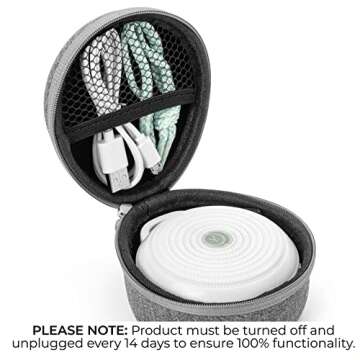 Yogasleep Rohm Portable White Noise Sound Machine + Travel Case in Grey, Sleep Therapy, Crush-Resistant Travel Case, for Adults, Kids & Baby, Noise Blocking & Office Privacy, Registry Gift