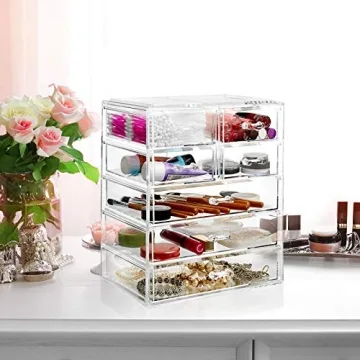 Casafield Acrylic Cosmetic Makeup Organizer with Drawers