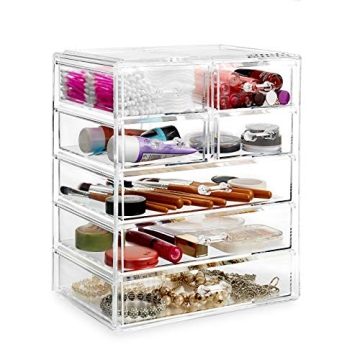 Casafield Acrylic Cosmetic Makeup Organizer with Drawers