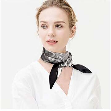 GERINLY Silk Bandana Scarf for Men Soft Plaid Neckerchief Face Cover - 2PCS Coffee+Gray