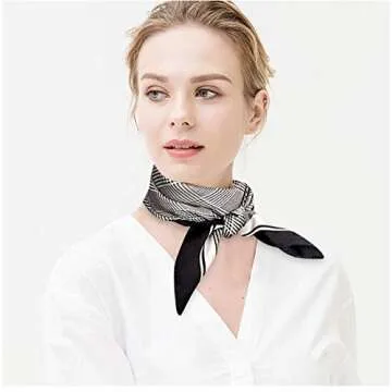 GERINLY Silk Bandana Scarf for Men Soft Plaid Neckerchief Face Cover - 2PCS Coffee+Gray