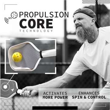 JOOLA Perseus MOD TA 15 16mm Pro Player Edition Pickleball Paddle - Gen 3 Propulsion Core & Charged Carbon Surface Technology - Carbon Fiber Pickleball Paddle with White Edge Guard - USAPA Approved