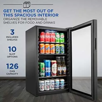 Ivation 126 Can Beverage Refrigerator - Ultra Cool Mini Drink Fridge