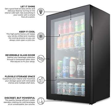 Ivation 126 Can Beverage Refrigerator - Ultra Cool Mini Drink Fridge