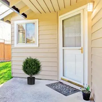 Keepinno 21''T Artificial Cedar Topiary Ball Tree 2 Pack, Outdoors Artificial Shrubs Fake Plants Uv Rated Potted Plants for Outdoor, Indoor, Front Door, Office Decor.