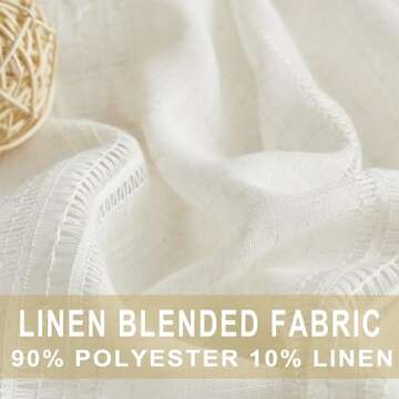 Kayne Studio Boho 2 Pages Sheer Pinch Pleated Curtains,Linen Blended 95 Inches Long Window Treatments,Light Filtering Pinch Pleat Drapes for Farmhouse Living Room 36" W x 95" L,18 Hooks,Beige