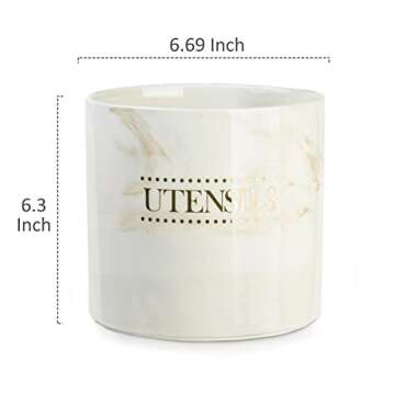 LYEOBOH Utensil Holder for Kitchen Counter, 6.7" Large Kitchen Utensil Holder, Heavy Cooking Utensil...