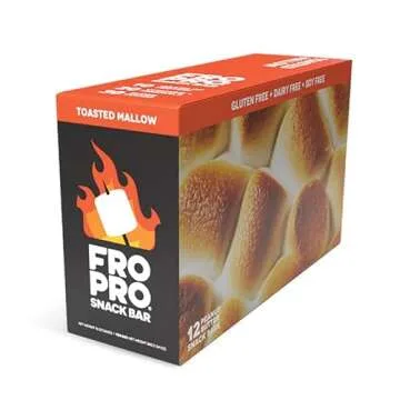 FROPRO Snack Bars - Plant Powered Peanut Butter Protein Bars. All-Natural, Gluten-Free, Dairy-Free, Egg-Free, & Non-GMO | Toasted Mallow, 12 Pack