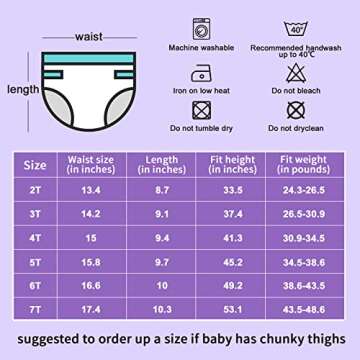 MooMoo Baby Potty Training Underwear for Girls Absorbent Cotton Training Pants Washable and Reusable...