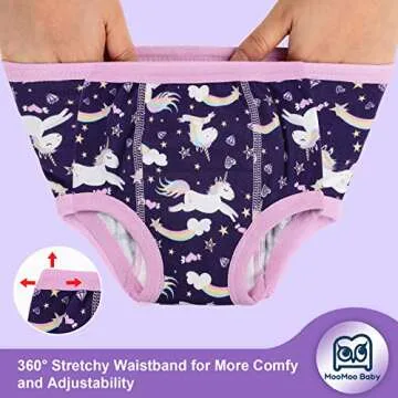 MooMoo Baby Girls  Potty Training Underwear - 6 Pack Absorbent