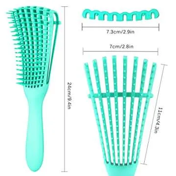 A.DASHER Detangling Hair Brush for Afro America/African Hair Textured 3a to 4c, Knots Detangler Scalp Massage Comb for Women, Black (1 pc)