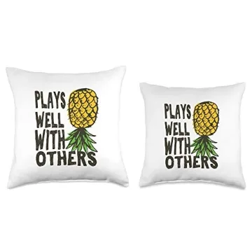 Swinger Couples Fun Upside Down Pineapple Throw Pillow