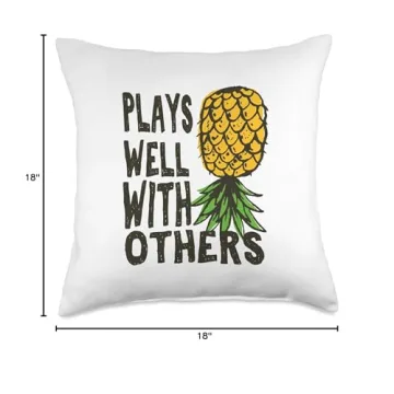 Swinger Couples Fun Upside Down Pineapple Throw Pillow