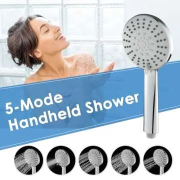 ROVOGO Shower Panel Tower System with Shelf, Adjustable Shower Arm, Rainfall Shower Head, Body Jets and Handheld, Thickened Shower Column with Safe Round Corners, Black Panel with Chrome Fixtures