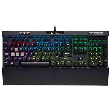 Corsair K70 RGB MK.2 Rapidfire Mechanical Gaming Keyboard - USB Passthrough & Media Controls - Fastest & Linear - Cherry MX Speed - RGB LED Backlit