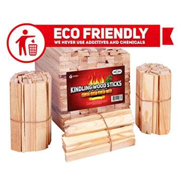 Zorestar Kindling Wood fire Starter Sticks 200-300 pc - 100% Eco-Friendly Kiln Dried Firewood Fire Starters for Fireplace, Campfire, BBQ, Wood Stoves, Camping Natural Firestarters Better Than Fatwood