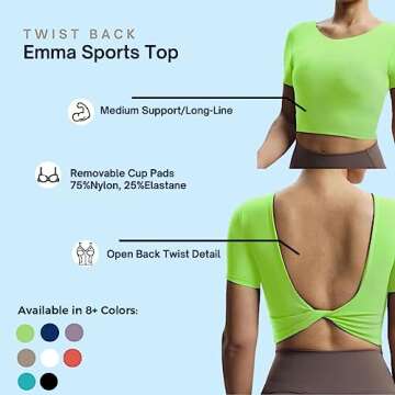 Aoxjox Short Sleeve Crop Tops for Women Emma Backless Twist Back Workout Cropped T Shirt Top (Fudge Coffee, X-Small)
