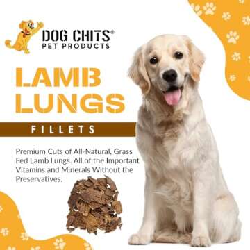 Dog Chits Lamb Lung Fillets - 100% Natural Dog Treats for Training and Health