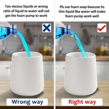 TOOZFO Soap Foaming Dispenser Ceramic with Easy-to-Press Pump Hand Foam Dispenser for Shampoo Bathroom Kitchen 12 oz