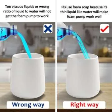 TOOZFO Soap Foaming Dispenser Ceramic with Easy-to-Press Pump Hand Foam Dispenser for Shampoo Bathroom Kitchen 12 oz