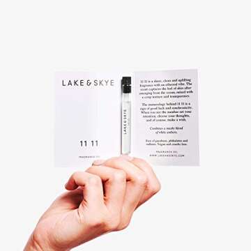 Lake & Skye 11 11 Fragrance Oil, 0.04 fl oz (1.2 ml) - Clean, Sheer, Uplifting Scent