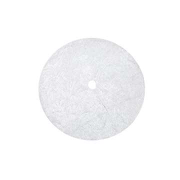 Sattiyrch Faux Fur Christmas Tree Skirt,White Xmas Decorations for 5ft Christmas Tree (White, 30in)