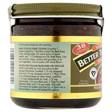 Better Than Bouillon Vegetarian No Beef Base, Made with Seasoned Vegetables, Certified Vegan, Makes 9.5 Quarts of Broth, 38 Servings 8 Ounce (Pack of 2)
