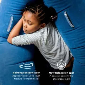 Harkla Hug Autism Sensory Chair (48 inches) - Inflatable Sensory Peapod for Children with Sensory Needs - Therapeutic Compression Sensory Toys | Kids 2 to 6 | Pea Pod, Air Pump