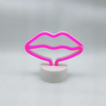Charming Pink Lip Neon Sign for Kids and Decor
