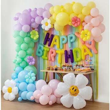 Daisy Birthday Balloons Garland Kit for Unforgettable Parties