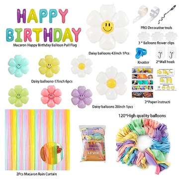 Daisy Birthday Balloons Garland Kit for Unforgettable Parties