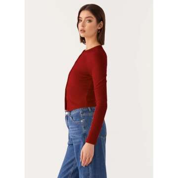 FIGKICKSEN Ribbed Long Sleeve Tops for Women Button Up Fall Going Out Button Down Open Front Slim Fit Casual Shirts Top