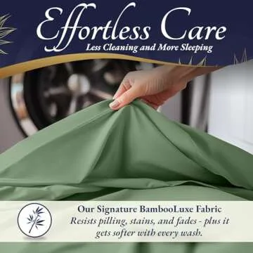 DECOLURE 100% Organic Viscose Derived from Bamboo Sheets Cal King Size 4pcs - Ultra Soft & Luxuriously Cooling, 17" Deep Pocket,Double Stitching,Perfect for Hot Sleepers - King Bed Sheets (Sage Green)