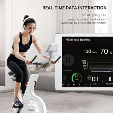 YESOUL M1 Indoor Cycling Bike Stationary Exercise Bike for Home,Smart Excersize Bike Magnetic Resistance with Built-in Flywheel Safe,Silent Belt Drive,Ipad & Bottle Holder (White)