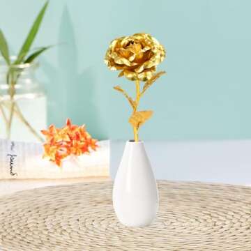 Valentines Day Gifts for Her, Valentines Day Gifts, for Mom Grandma, from Daughter Son, First Mothers Day for New Mom Personalized Mothers Day, Rose Flowe with Vase