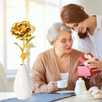 Valentines Day Gifts for Her, Valentines Day Gifts, for Mom Grandma, from Daughter Son, First Mothers Day for New Mom Personalized Mothers Day, Rose Flowe with Vase