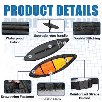 VINPATIO Waterproof Kayak Cover for Outdoor Use