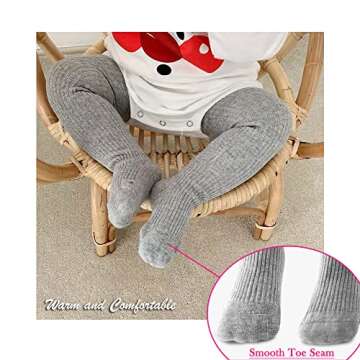 CECORC Baby Tights – Thick Toddlers Girl Leggings–Seamless Cable Knit Cotton Stockings – Infan...