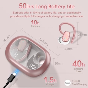 Waterproof OYIB Bluetooth 5.4 Earbuds for Sports