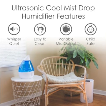 Crane Ultrasonic Cool Mist Humidifier for Home or Office